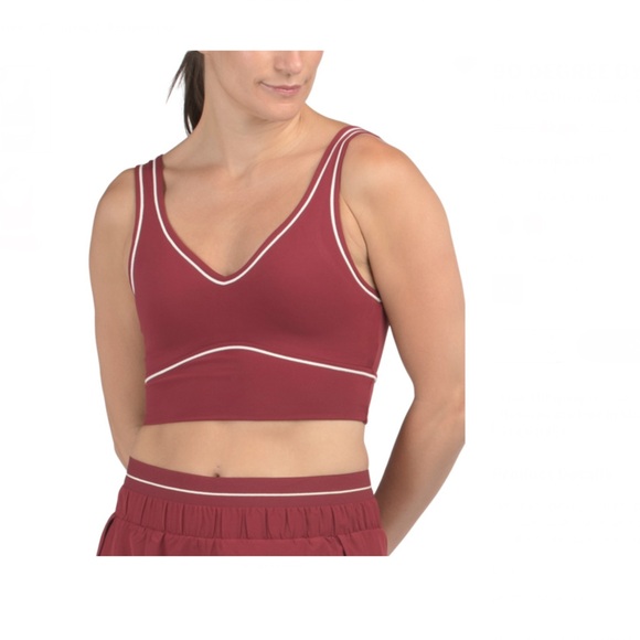 90 Degree By Reflex Other - 90 DEGREE BY REFLEX Tibetan Red Lux Motion Muse Crop Bra Top Women's Size Large